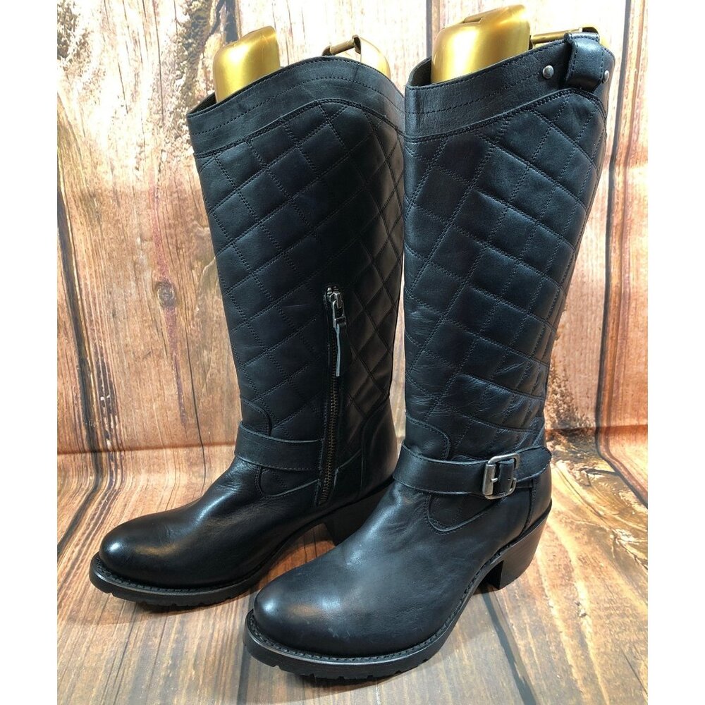 Sonora Tall Black Size Zip Riding Boots Womens 8 B (v6h)